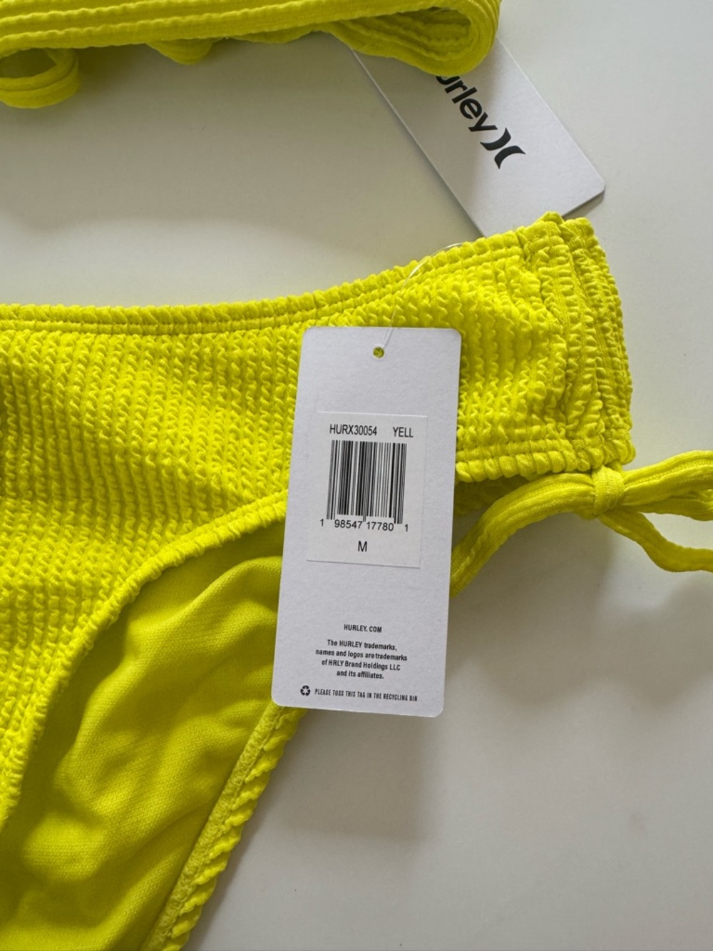 Hurley Yellow Ribbed Bikini Set - Picture 6 of 6